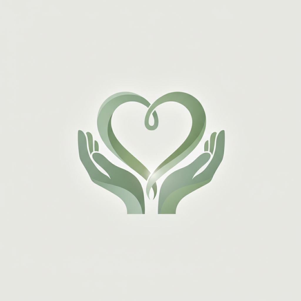 Icon: Soft heart outline / gentle hands
(represents comfort and care)
Color scheme: sage green
Image style: animated
